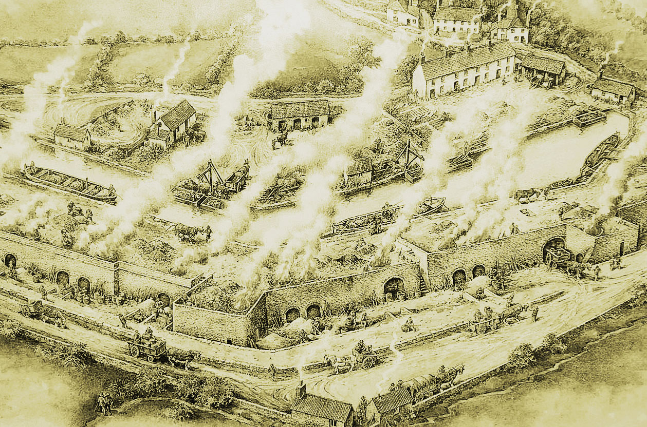 Artists Impression of Tiverton basin/wharf 1820s-1860s